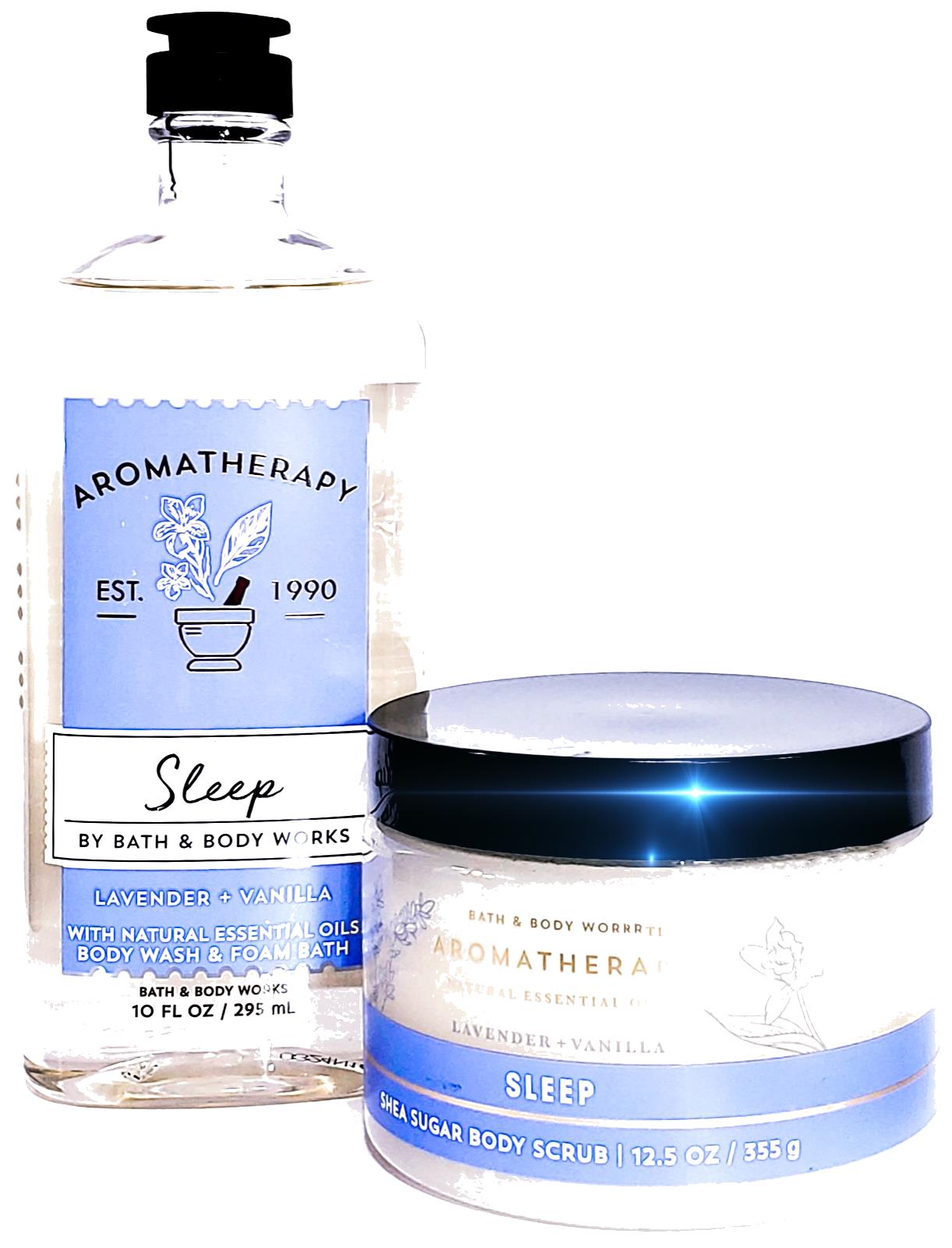 LAVENDER VANILLA Bath Body Works Aromatherapy 3 Pc Set Body Wash Cream  Spray NEW
