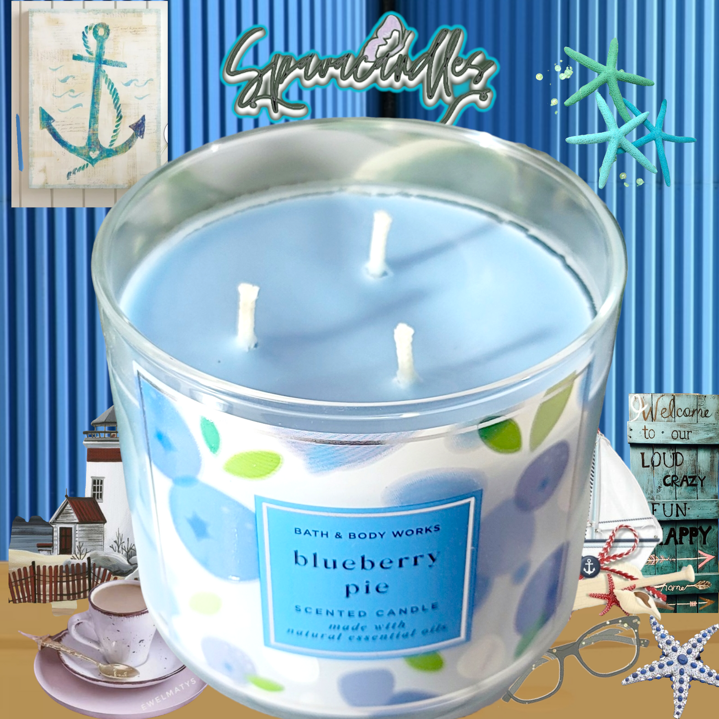 Bath & Body Works Blueberry Lavender Spritzer 3 Wick Candle Summer Ear –  Spavacandles